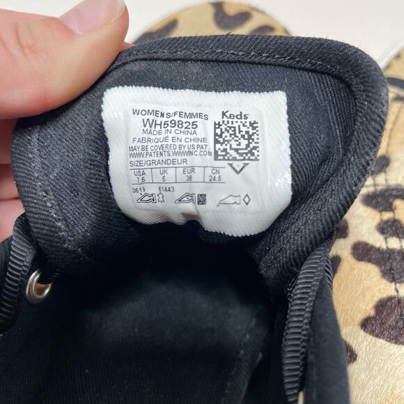 NEW Kate Spade X Keds Leopard Animal Print Cald Hair Lace Up Sneakers - Picture 6 of 6